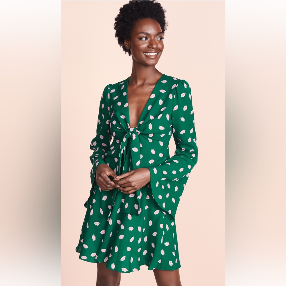 Diane Von Furstenburg Tie Front Mini Dress